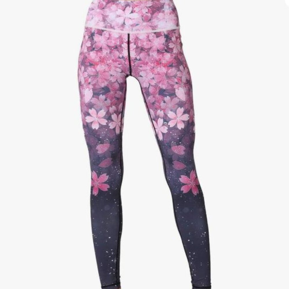 Pink Sakura Yoga Leggings - Size 2XL